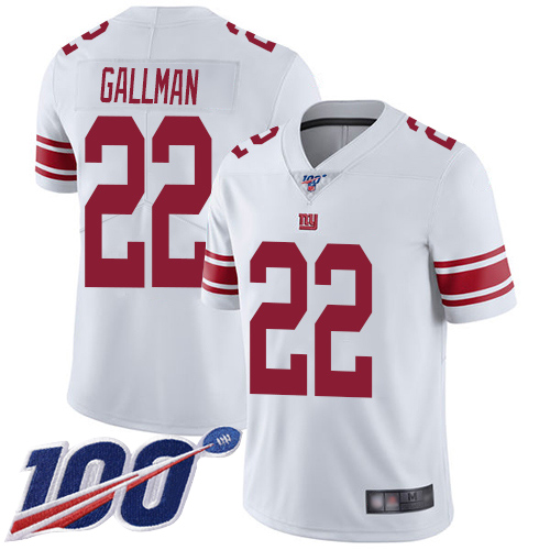 Men New York Giants #22 Wayne Gallman White Vapor Untouchable Limited Player 100th Season Football NFL Jersey->new york giants->NFL Jersey